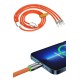 Çoklu Şarj Kablosu USB Type-C İOS Uyumlu 120W Hızlı Şarj Kablosu