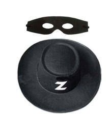 Zorro Şapka Maske Set Yetişkin