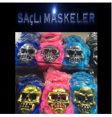 Saçlı İskelet Yüzlü Maskeler