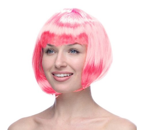 Pembe Renk Peruk Küt Saç Pembe Renk Peruk Küt Saç