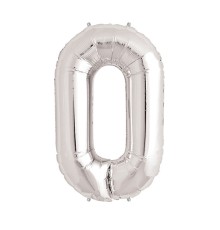 Gümüş Rengi Folyo Rakam Balon 1 Metre