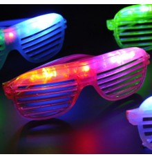 Led Işıklı Renkli Panjur Gözlük 12 Adet
