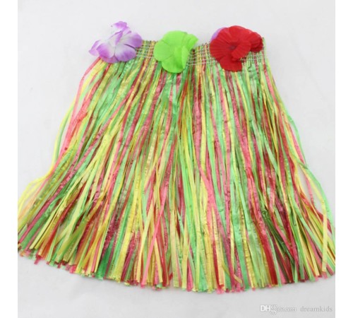 Hawaii Hula Eteği Karışık Renk 40 cm Hawaii Hula Eteği Karışık Renk 40 cm