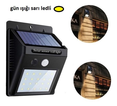 Hareket Sensörlü Güneş Enerjili Lamba 20 led Hareket Sensörlü Güneş Enerjili Lamba 20 led