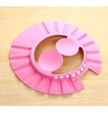 Bebek Banyo Şapkası Düğmeli Kulaklıklı Pembe