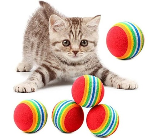 2 ADET GÖKKUŞAĞI RENKLI KEDI KÖPEK OYUN TOPU 2 ADET GÖKKUŞAĞI RENKLI KEDI KÖPEK OYUN TOPU