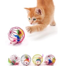 KAFESLI FARELI KEDI KÖPEK OYUN TOPU