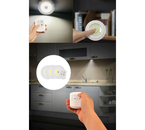Uzaktan Kumandalı Yapışkanlı 3'lü Led Spot Lamba Uzaktan Kumandalı Yapışkanlı 3'lü Led Spot Lamba
