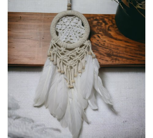 Rüya Kovan Dream Catcher Beyaz Kuş Tüylü Rüya Kovan Dream Catcher Beyaz Kuş Tüylü