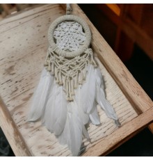 Rüya Kovan Dream Catcher Beyaz Kuş Tüylü