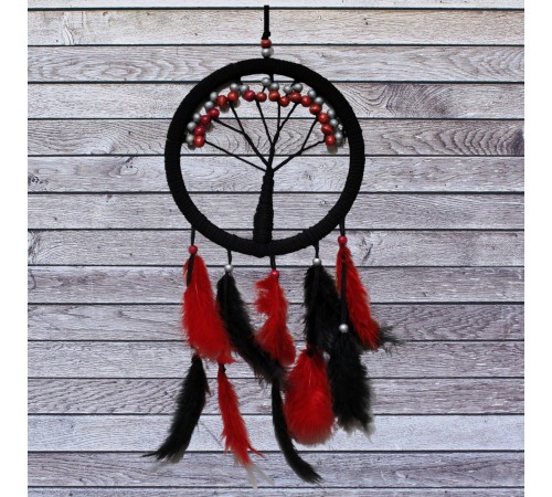Siyah Kırmızı Hayat Ağacı Dream Catcher Siyah Kırmızı Hayat Ağacı Dream Catcher