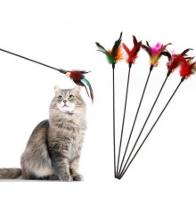 Çıngıraklı Tüylü Kedi Oyun Çubuğu