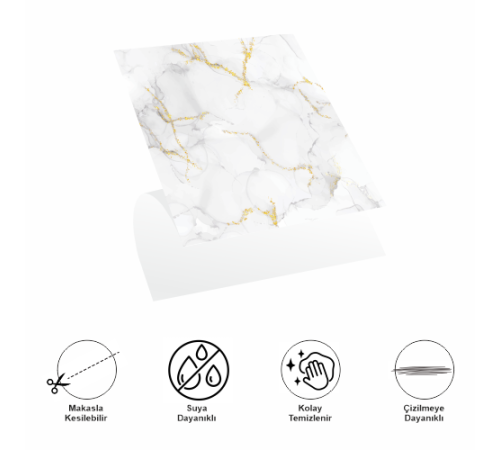 DecoHandy Pvc Yer Karosu 30x30cm 4'lü Paket - Mermer Desenli Beyaz 0,36m2 DecoHandy Pvc Yer Karosu 30x30cm 4'lü Paket - Mermer Desenli Beyaz 0,36m2