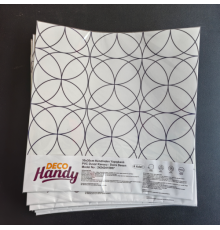 DecoHandy  Pvc Duvar Karosu 30x30cm 4'lü Paket - Siyah Daire Geometrik Desen  0,36m2