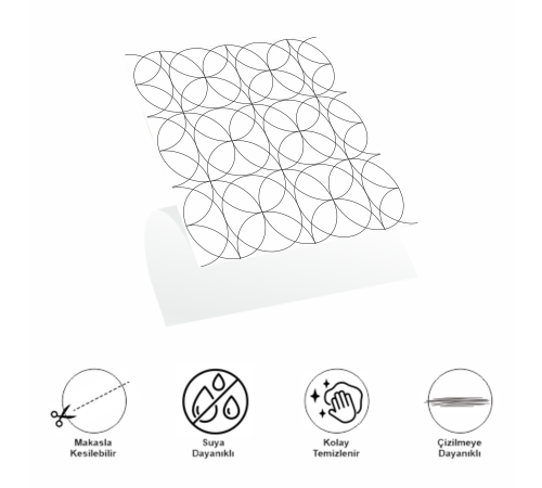 DecoHandy Pvc Duvar Karosu 30x30cm 4'lü Paket - Siyah Daire Geometrik Desen 0,36m2 DecoHandy Pvc Duvar Karosu 30x30cm 4'lü Paket - Siyah Daire Geometrik Desen 0,36m2