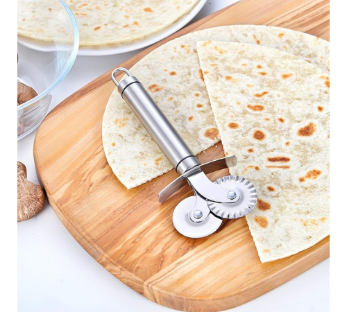 Çift Başlıklı Pizza Hamur Bıçağı Çift Başlıklı Pizza Hamur Bıçağı