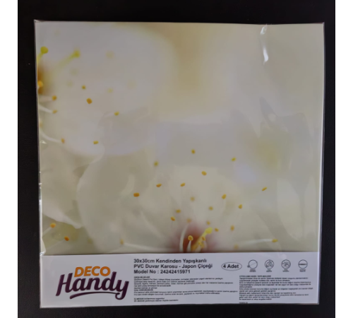 Decohandy 30x30 Cm Pvc Duvar Karosu 4'Lü Paket - Japon Çiçeği Decohandy 30x30 Cm Pvc Duvar Karosu 4'Lü Paket - Japon Çiçeği