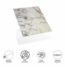 Decohandy 30x30 Cm Pvc Duvar Karosu 4'Lü Paket - Gri Beyaz Mermer