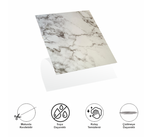 Decohandy 30x30 Cm Pvc Duvar Karosu 4'Lü Paket - Gri Beyaz Mermer Decohandy 30x30 Cm Pvc Duvar Karosu 4'Lü Paket - Gri Beyaz Mermer