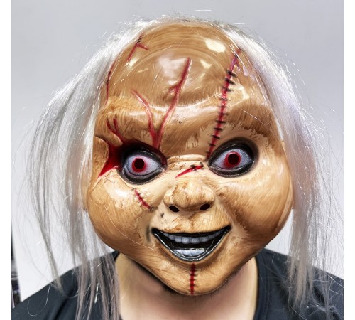 Beyaz Saçlı Chucky Maskesi Beyaz Saçlı Chucky Maskesi