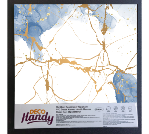 DecoHandy Pvc Yapışkanlı Yer Karosu 30x30cm 4'Lü Paket - Blue Edition 0,36m2 DecoHandy Pvc Yapışkanlı Yer Karosu 30x30cm 4'Lü Paket - Blue Edition 0,36m2