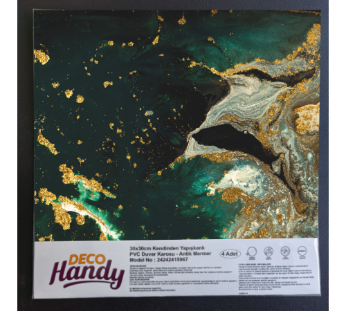 DecoHandy Pvc Yapışkanlı Yer Karosu 30x30cm 4'Lü Paket - Green Edition 0,36m2 DecoHandy Pvc Yapışkanlı Yer Karosu 30x30cm 4'Lü Paket - Green Edition 0,36m2
