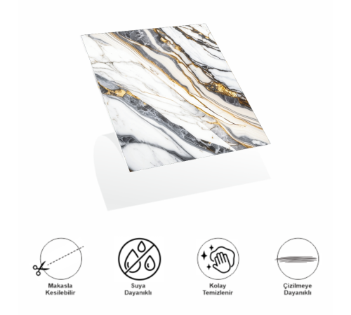 DecoHandy Pvc Yapışkanlı Yer Karosu 30x30cm 4'Lü Paket - Beyaz İnci 0,36m2 DecoHandy Pvc Yapışkanlı Yer Karosu 30x30cm 4'Lü Paket - Beyaz İnci 0,36m2