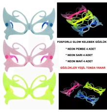 Fosforlu Neon Parti Gözlüğü Seti 12 Adet