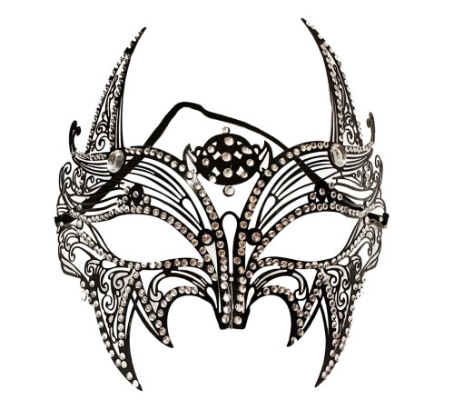 Siyah Lazer Kesim Kristal Taşlı Metal Lüks Maske Siyah Lazer Kesim Kristal Taşlı Metal Lüks Maske
