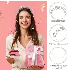Kristal Taşlı Gümüş Renk Doğum Günü Tacı