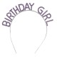 Mor Renk Kristal Taşlı Parlak Birthday Girl Yazılı Taç