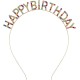 Renkli Kristal Taşlı Lüks Happy Birthday Taçı