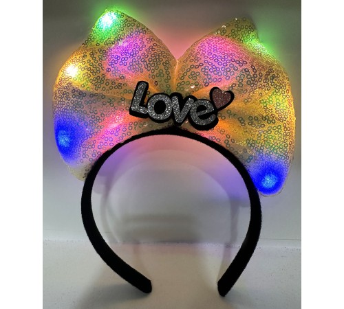 Led Işıklı Love Yazılı Fiyonk Taç Led Işıklı Love Yazılı Fiyonk Taç