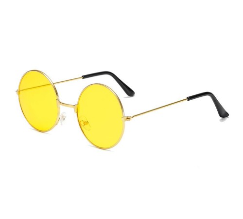 Yuvarlak Cam John Lennon Tarzı Gold Çerçeveli Sarı Gözlük Yuvarlak Cam John Lennon Tarzı Gold Çerçeveli Sarı Gözlük