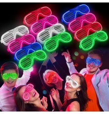 Glow Işıklı Panjur Parti Gözlüğü 12 Adet