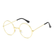 John Lennon Tarzı Gold Çerçeveli Şeffaf Gözlük