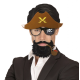Kahve Şapkalı Pipolu Jack Sparrow Gözlüğü
