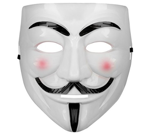 Beyaz Pembe Yanaklı V For Vendetta Maskesi Beyaz Pembe Yanaklı V For Vendetta Maskesi