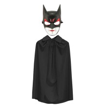 Batman Maskesi Catwoman ve Batman Pelerini Siyah Set