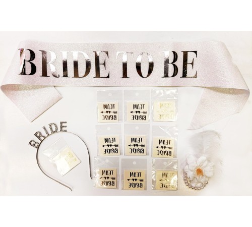 Gümüş Renk Bride Partisi Seti 13 Parça Gümüş Renk Bride Partisi Seti 13 Parça
