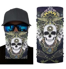 Siyah Beyaz Kafatası Baskılı Buff Bandana 28x45 cm