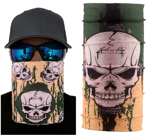 Haki Kuru Kafa Baskılı Buff Bandana 25x48 cm Haki Kuru Kafa Baskılı Buff Bandana 25x48 cm