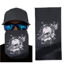 Siyah Beyaz Kafatası Baskılı Buff Bandana 25x48 cm
