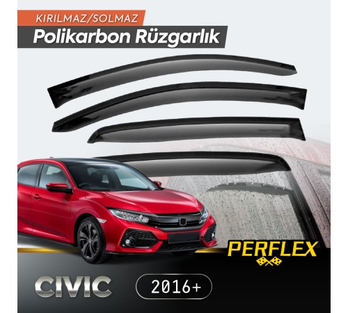 Honda Civic 2016+ Cam Rüzgarlığı V2 Mugen Honda Civic 2016+ Cam Rüzgarlığı V2 Mugen