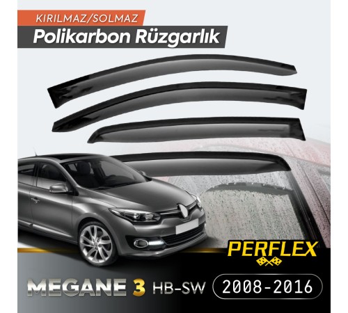 Renault Megane 3 HB-SW 2008-2016 Cam Rüzgarlığı V2 Mugen Renault Megane 3 HB-SW 2008-2016 Cam Rüzgarlığı V2 Mugen