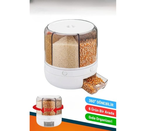 360° Dönebilir 10 Litre Gıda Organizeri 360° Dönebilir 10 Litre Gıda Organizeri