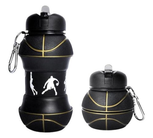 Basketbol Topu Tasarımlı Akordiyon Su Şişesi Basketbol Topu Tasarımlı Akordiyon Su Şişesi
