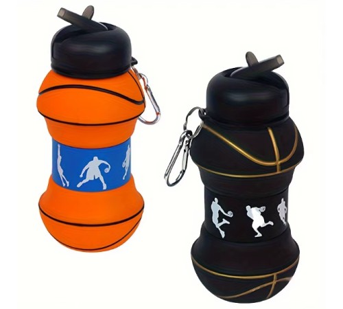 Basketbol Topu Tasarımlı Akordiyon Su Şişesi Basketbol Topu Tasarımlı Akordiyon Su Şişesi