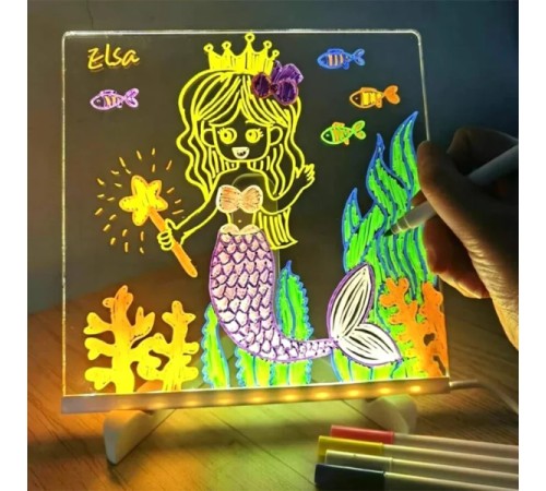 LED Aydınlatmalı Yazı ve Çizim Tahtası - Küçük Boy 20x20 cm LED Aydınlatmalı Yazı ve Çizim Tahtası - Küçük Boy 20x20 cm