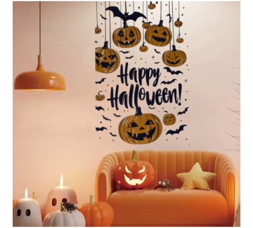 Halloween Temalı Balkabaklı Duvar Sticker Seti Halloween Temalı Balkabaklı Duvar Sticker Seti